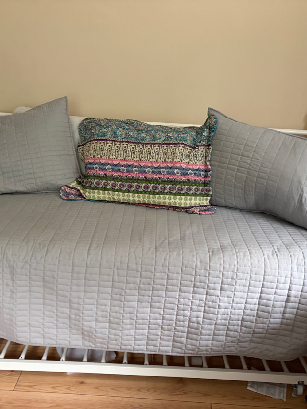 Gray Quilted Daybed Cover Set  gray/sliver with 3 solid shams one multi design